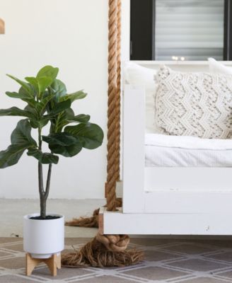 33" Artificial Fiddle Fig with Stand Planter