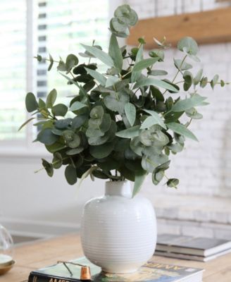 24" Artificial Eucalyptus Leaves Arrangement with Ceramic Planter