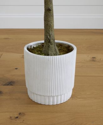 72" Artificial Fiddle Leaf Fig Tree with Decorative Planter