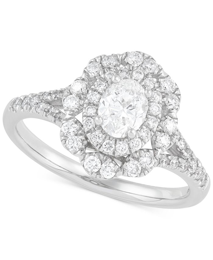 Diamond Oval Halo Engagement Ring 1 ct. t.w. in 14k White Gold