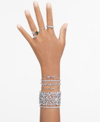 Swarovski Rhodium-Plated Mixed Crystal Flex Bracelet