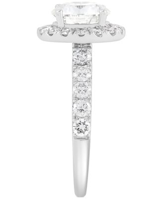 IGI Certified Lab Grown Diamond Halo Engagement Ring (3 ct. t.w.) in 14k White Gold