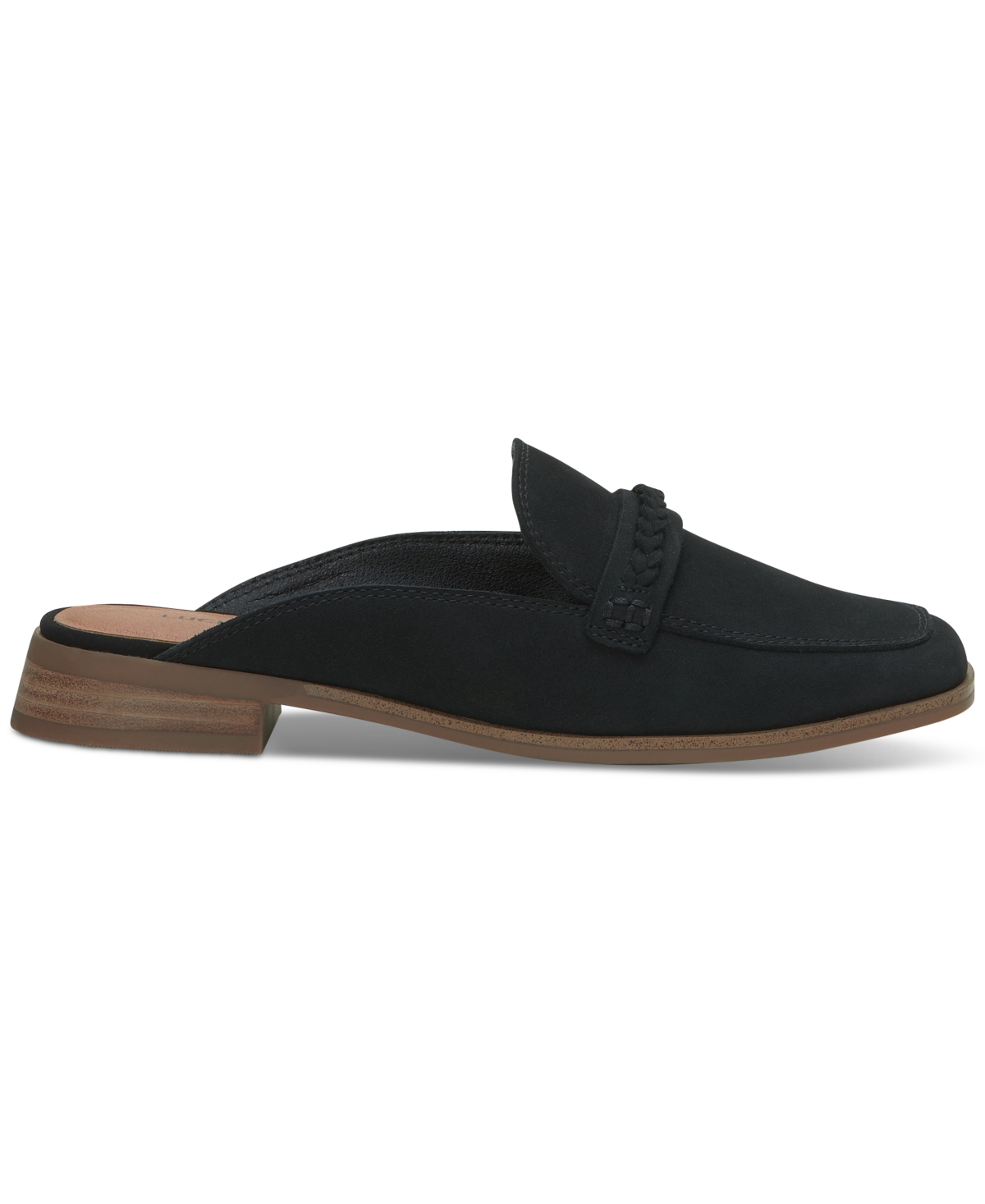 Shop Lucky Brand Women's Linox Flat Slip-on Mule Loafers In Black Leather