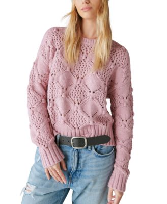 Lucky Brand Women s Open Stitch Pullover Sweater Macy s