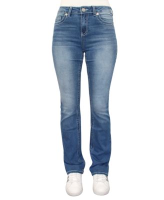Almost Famous - Juniors' Thick-Stitch Flap-Pocket Bootcut Jeans
