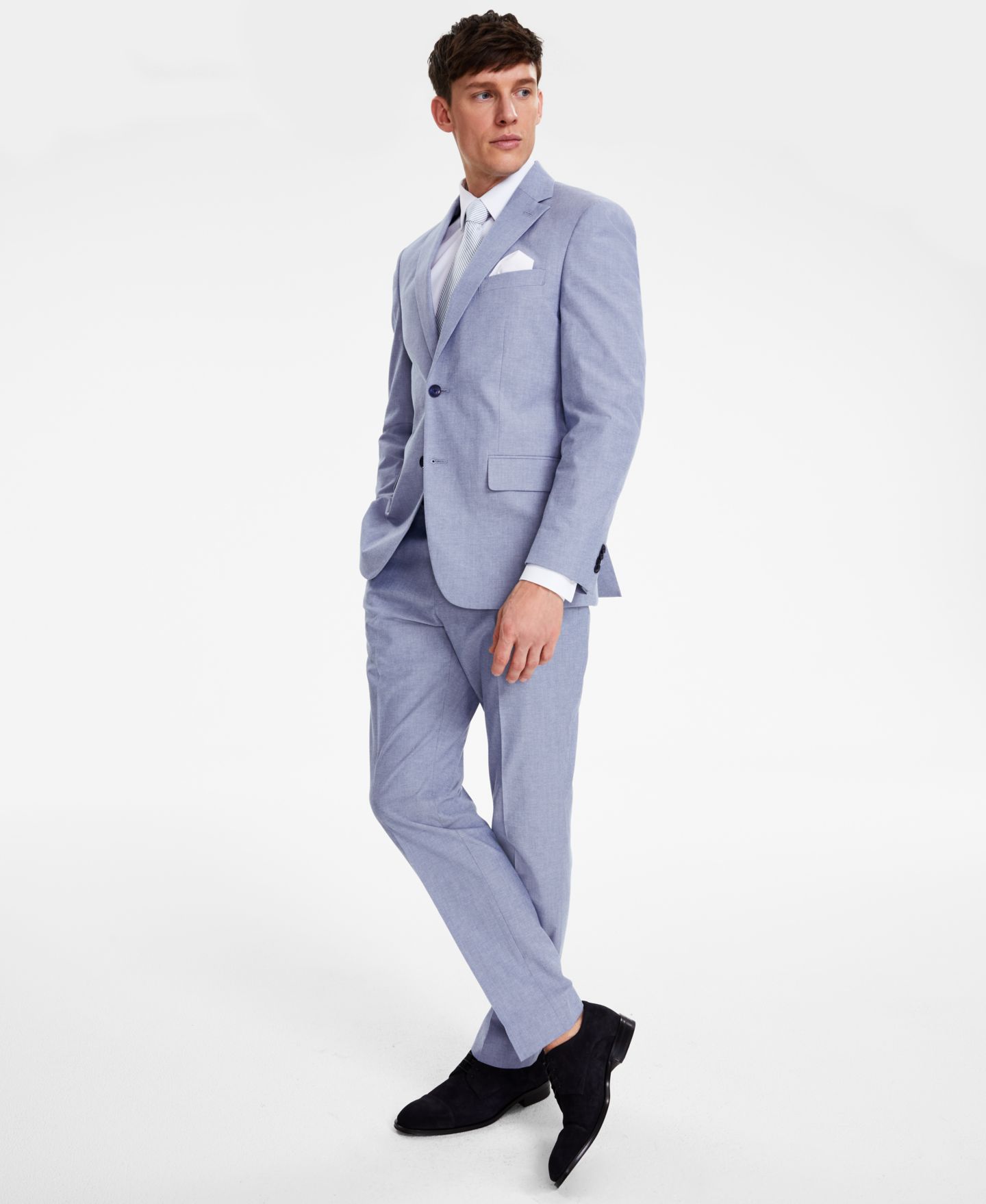 Мужские комплекты Tommy Hilfiger Modern-Fit TH Flex Stretch Cotton Suit Separates, цвет: Синий — фото 1