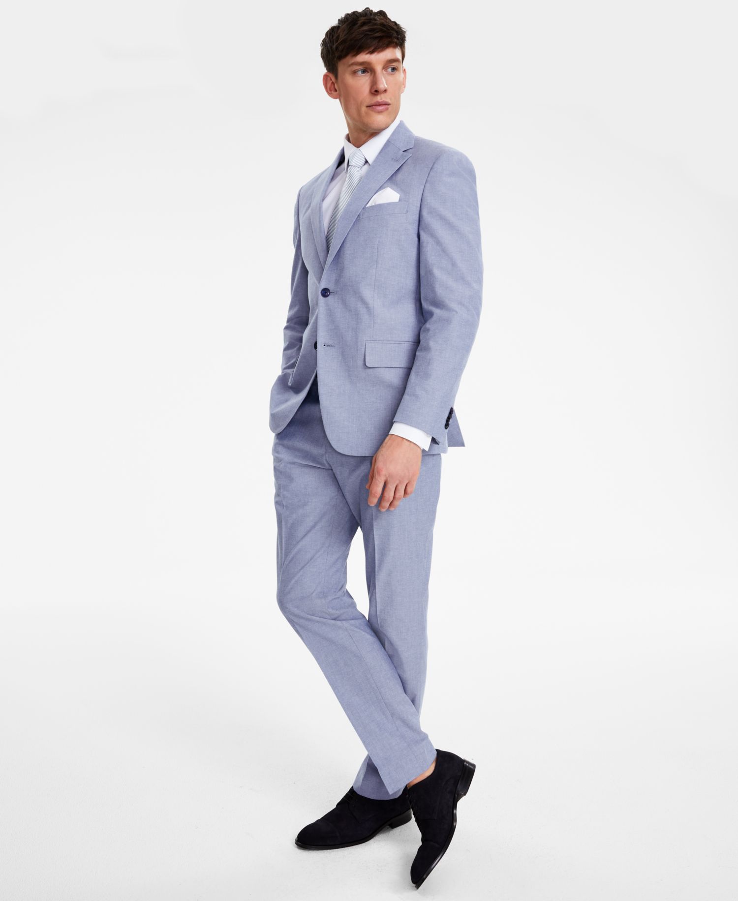 Men's Modern-Fit TH Flex Stretch Cotton Suit Separate Vest