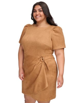 DKNY Plus Size Faux-Suede Sheath Dress