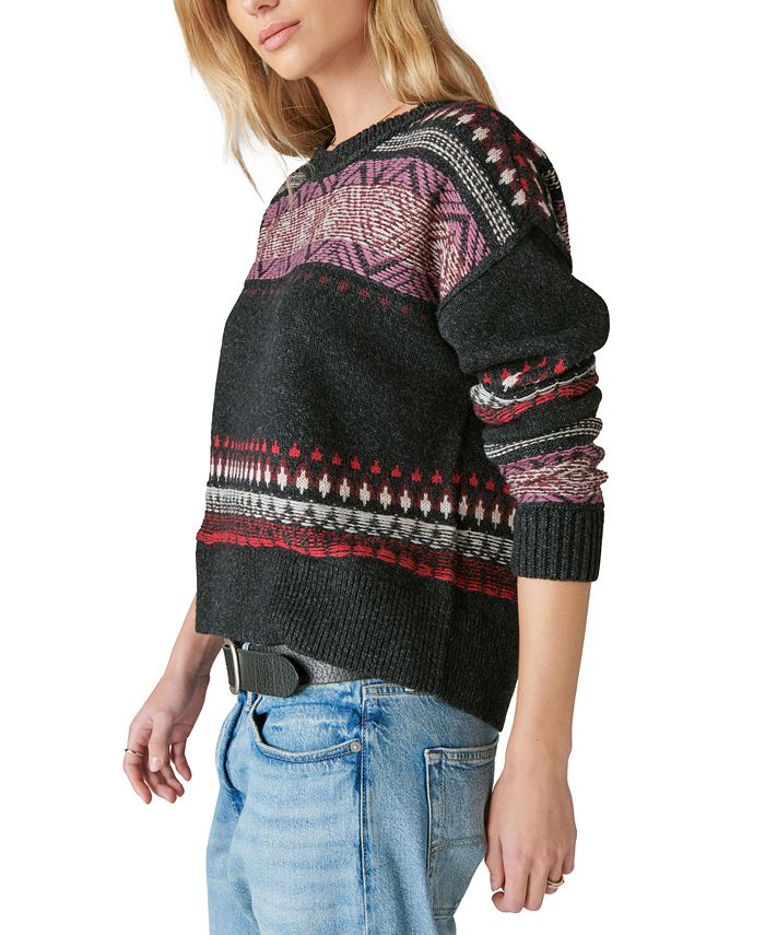 Lucky Brand Jersey con estampado Fair Isle para mujer