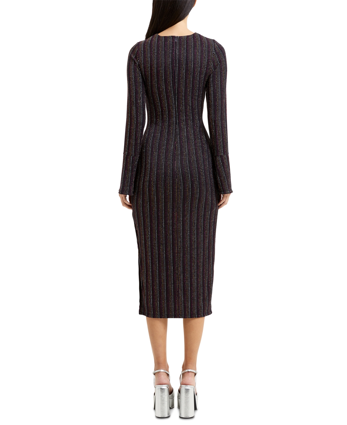 Shop French Connection Women's Paula Keyhole Midi Dress In Black Multi