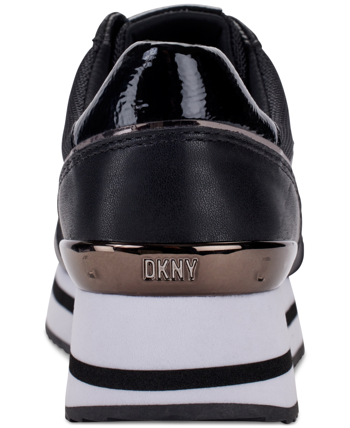 Shop Dkny Women's Davie Lace-up Platform Sneakers In Black,pebble Combo