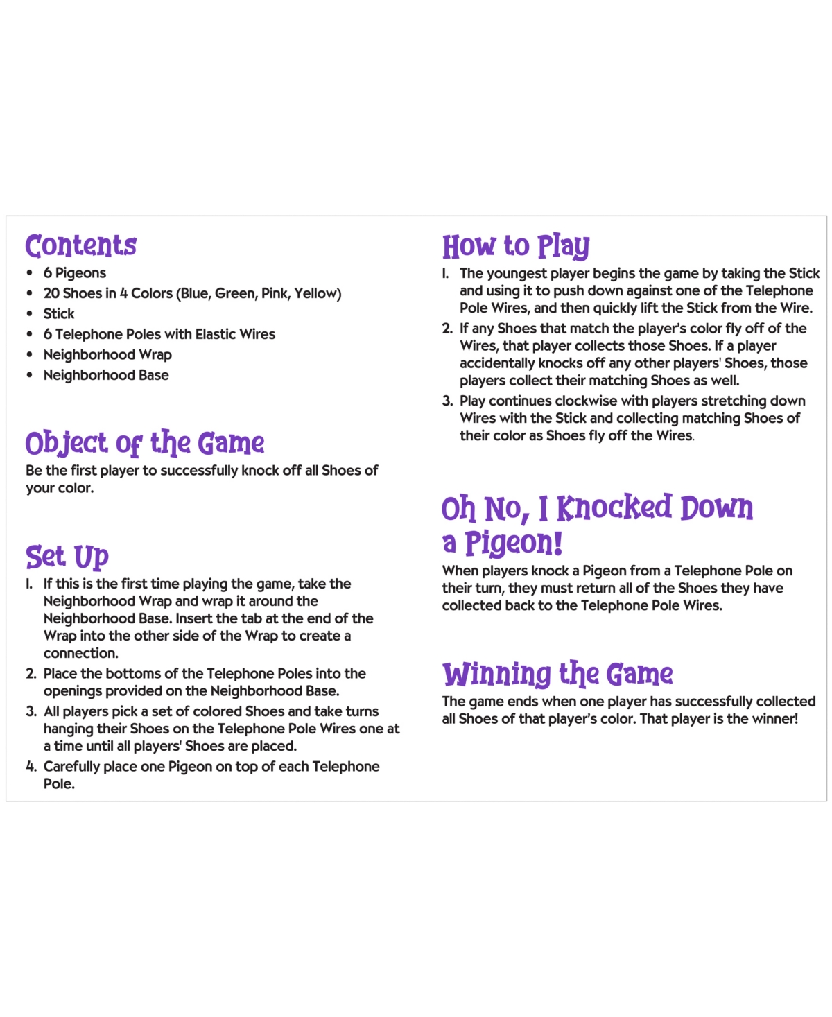 University Games Shoe Shoo Pigeons Game