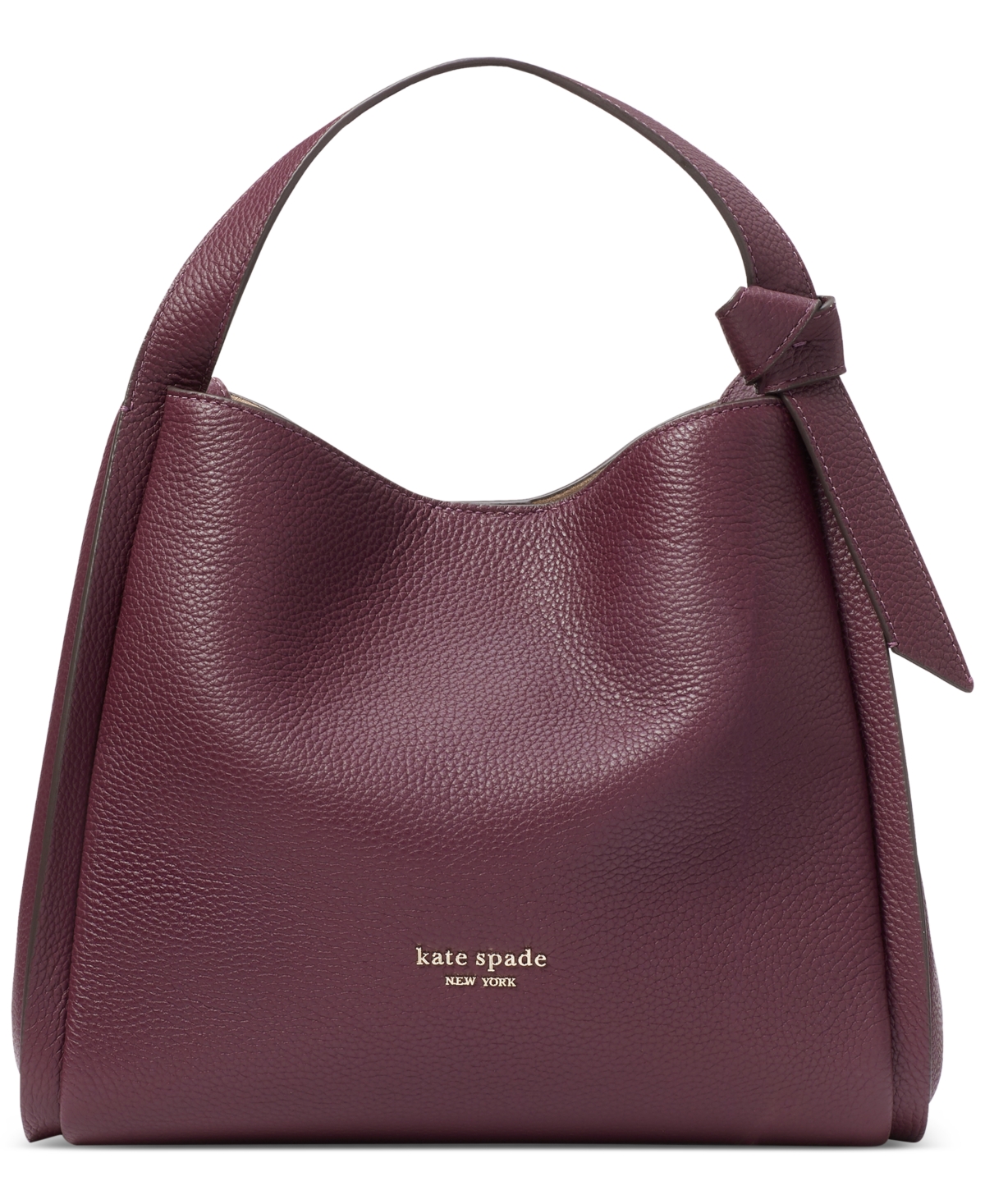 Shop Kate Spade Knott Pebbled Leather Crossbody Tote In Warm Taupe