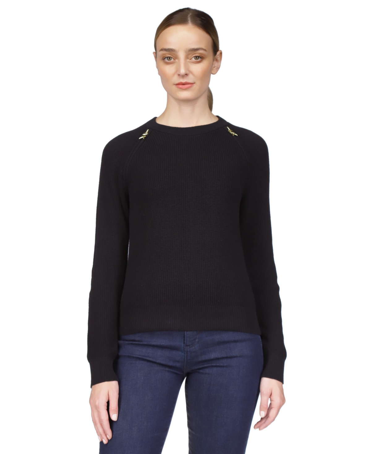 Michael Kors Michael  Women's Shaker Sweater In Black