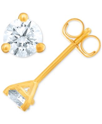 Certified Near Colorless Diamond Stud Earrings (1/3 ct. t.w.) in 18k White or Yellow Gold