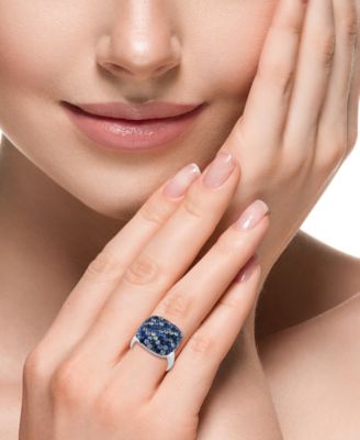 Splash by EFFY&reg; Sapphire Cluster Ring (3-1/5 ct. t.w.) in Sterling Silver
