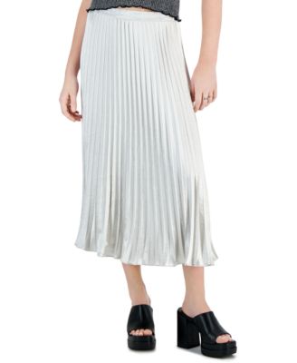 Lucy Paris - Women's Rose Metallic Pleated Midi Skirt