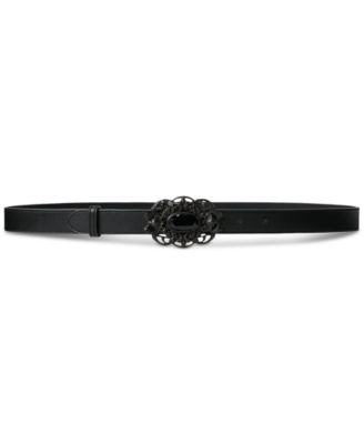 Lauren Ralph Lauren - Women's Stone-Buckle Leather Skinny Belt
