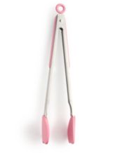GCP Products Mini Tongs With Silicone Tips 7-Inch Small Serving Tongs, Set  Of 3 (Pink