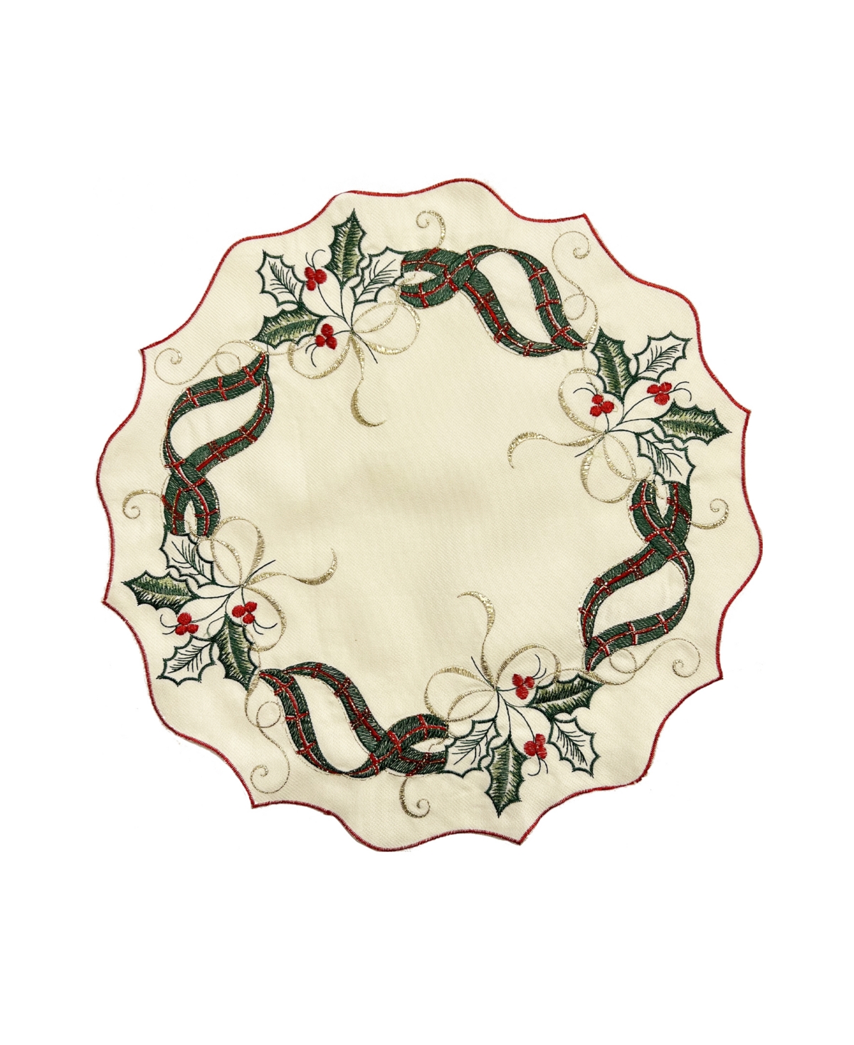 Lenox Holiday Embroidered 4 Pack Placemats, Set In White