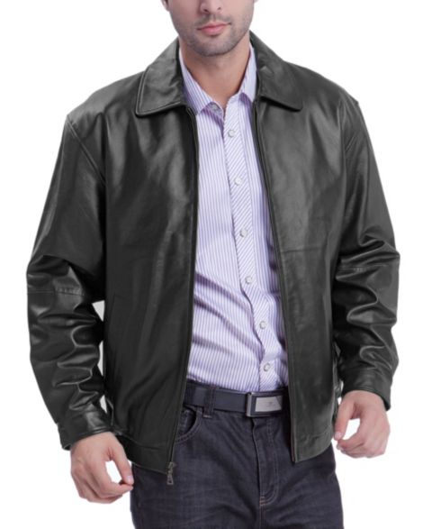 Мужская куртка BGSD Men Derrick Leather Bomber, цвет: Чёрный
