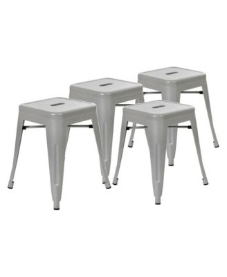 Set Of 4 Sloane 18" High Backless Stacking Dining Stools With Durable Metal Frame