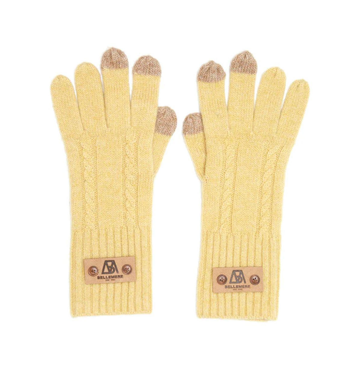 Bellemere Cable-Knit Touch-screen Cashmere Gloves - Yellow