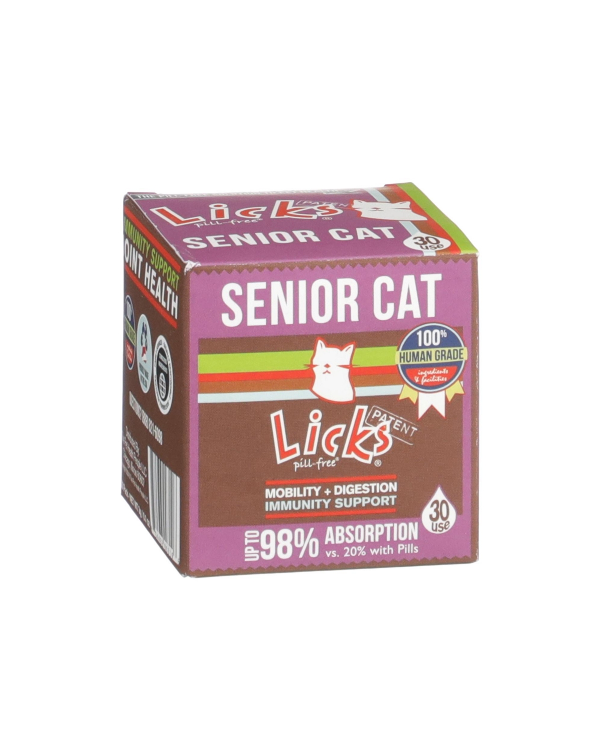 Licks Pill-Free Senior Cat - Joint Support & Digestion Supplement for Senior Cats - Immunity Vitamins & Heart Health Supplements for O