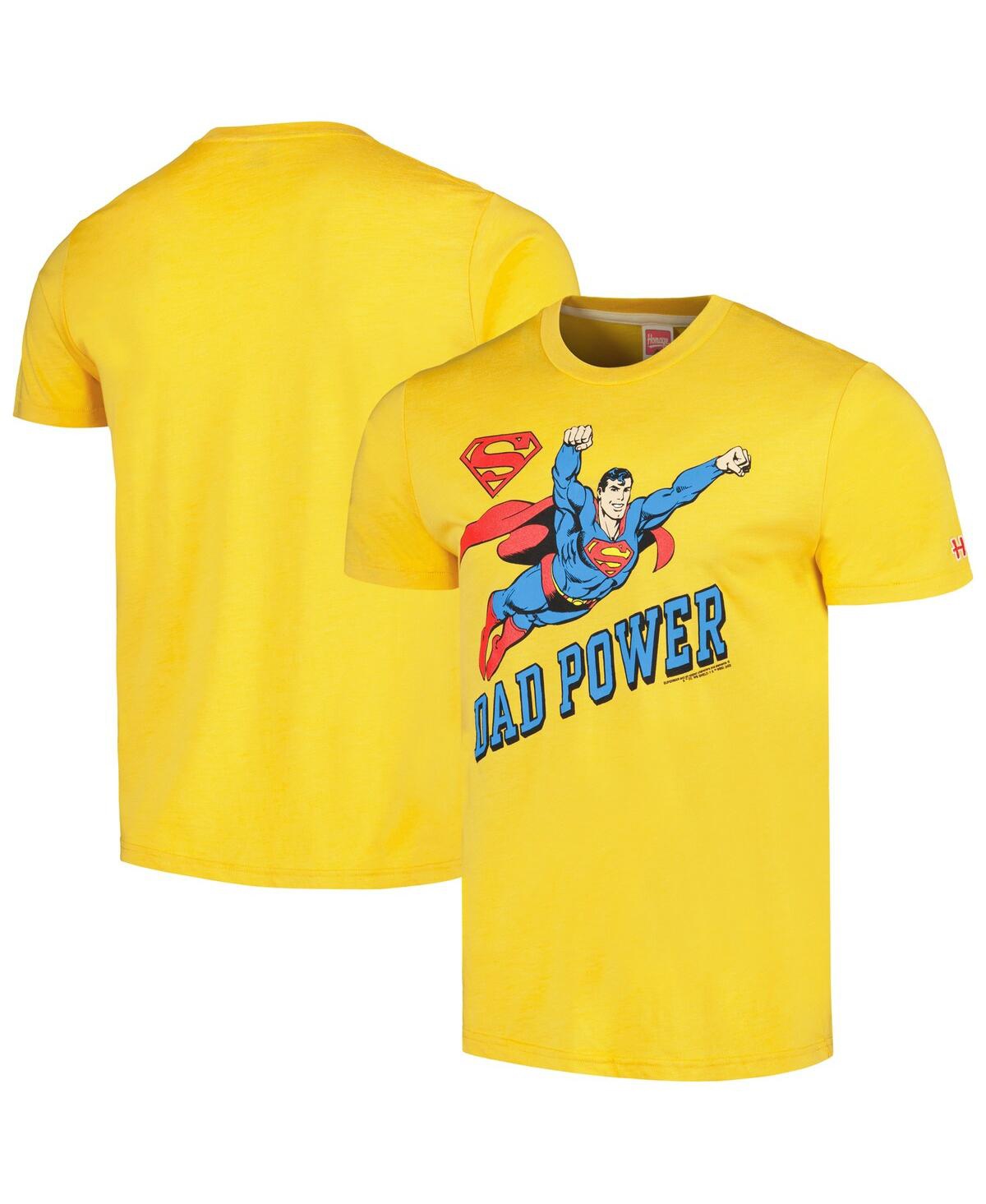 Homage Men's  Gold Superman Dad Power Tri-blend T-shirt