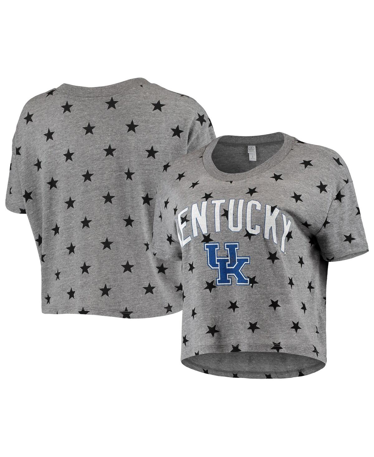 Women's Alternative Apparel Gray Kentucky Wildcats Headliner Stars Cropped Tri-Blend T-shirt - Gray