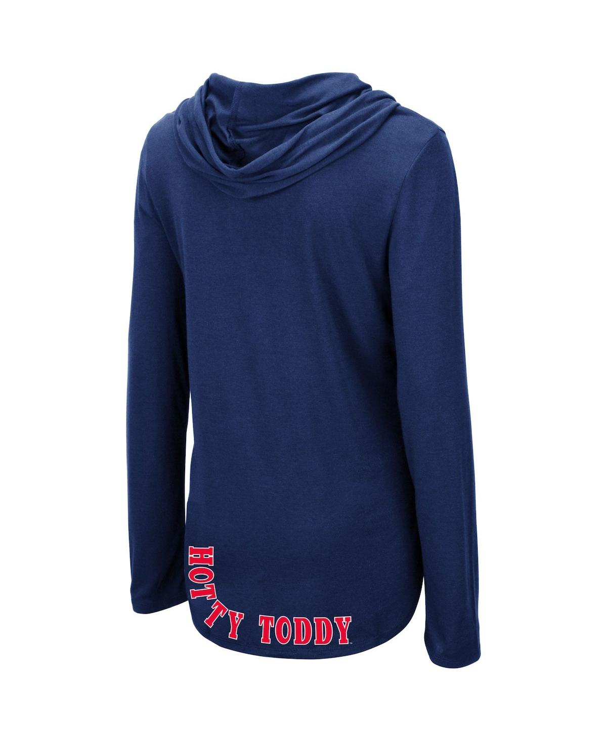 Women's ColosseumOle Miss Rebels My Lover Lightweight Hooded Long Sleeve T-shirt - Navy
