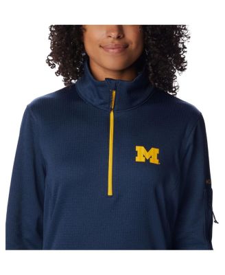 Women's Navy Michigan Wolverines Park View Omni-Wick Half-Zip Top