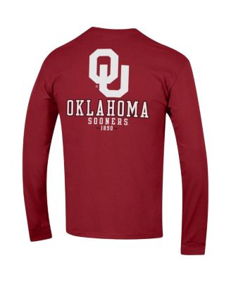 Men's Crimson Oklahoma Sooners Team Stack Long Sleeve T-shirt
