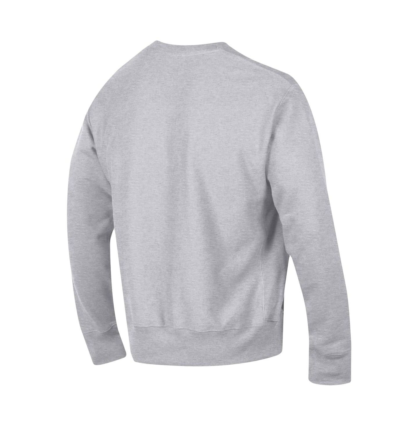 Мужская толстовка Champion Heathered Gray Kansas State Wildcats Arch Reverse Weave Pullover — фото 3