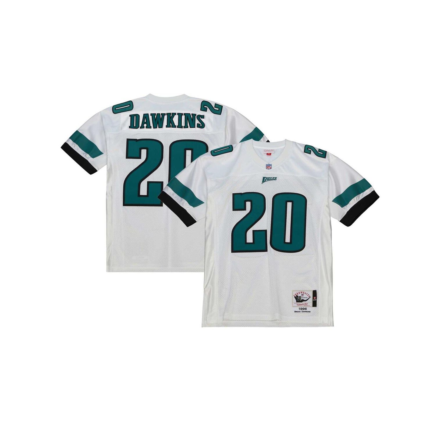 Men's Brian Dawkins White Philadelphia Eagles 1996 Authentic Jersey