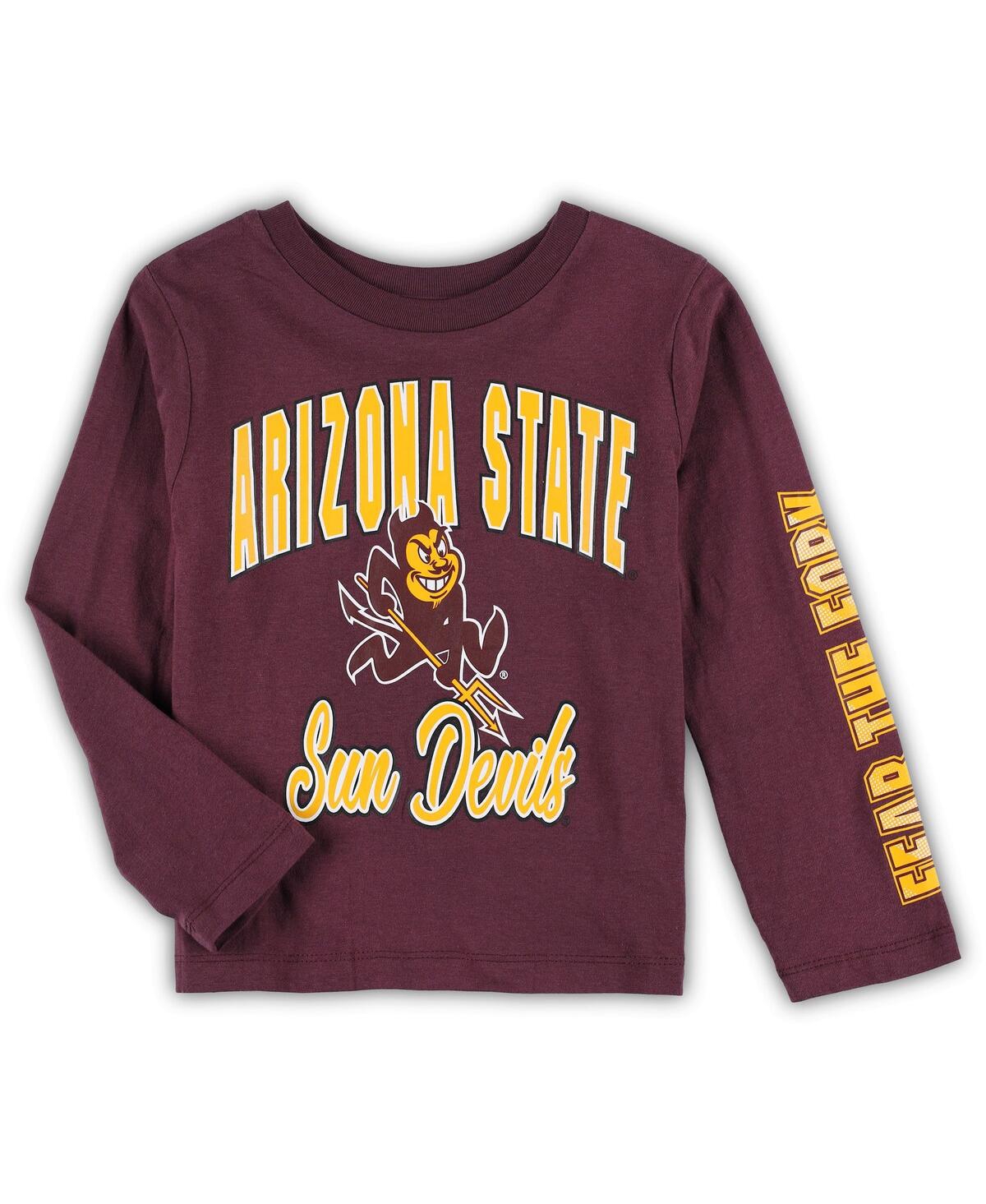 Shop Outerstuff Preschool Boys And Girls Maroon, Gold Arizona State Sun Devils Game Day T-shirt Combo Pack In Maroon,gold