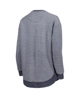 Women's Navy Distressed Illinois Fighting Illini Ponchoville Pullover Sweatshirt