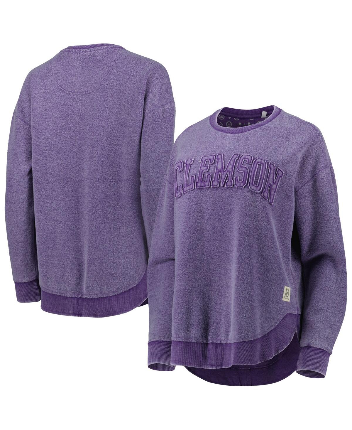 Pressbox Purple Clemson Tigers Ponchoville Pullover Sweatshirt In Purple