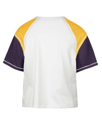 Women's White LSU Tigers Serenity Gia Cropped T-shirt