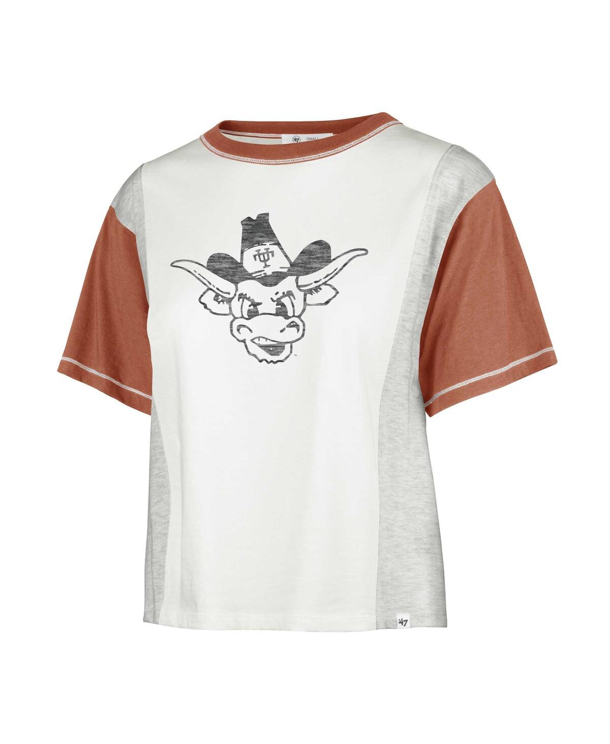 Shop 47 Brand Women's ' White Distressed Texas Longhorns Vault Premier Tilda T-shirt