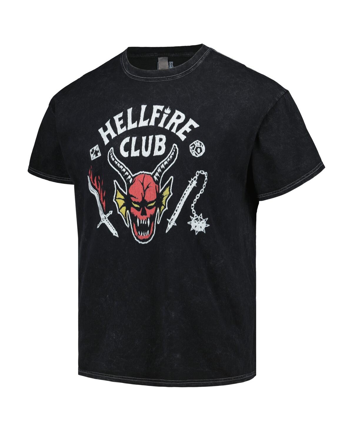 Shop Mad Engine Men's And Women's  Black Stranger Things Hellfire Club Graphic T-shirt