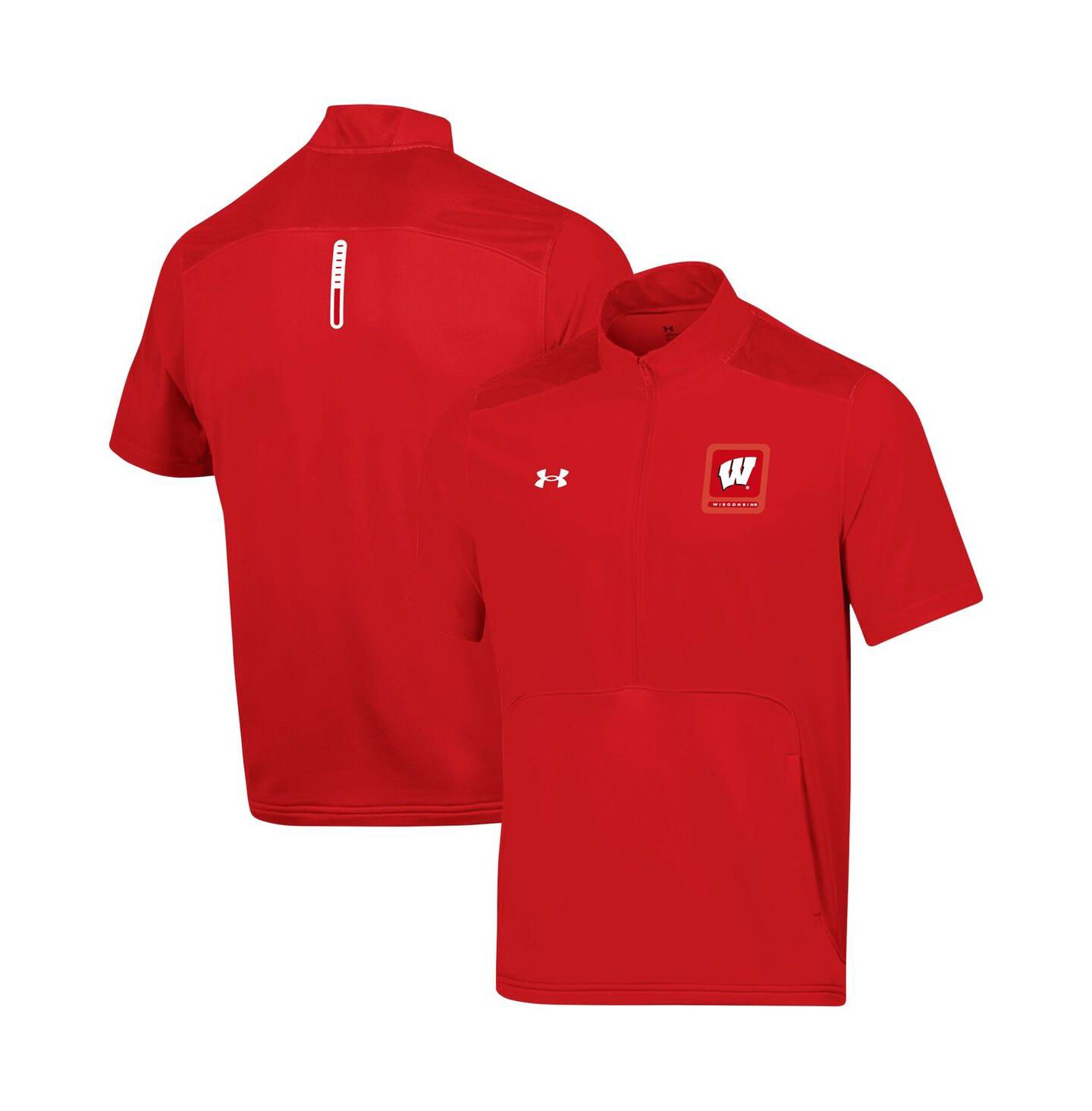 Мужская куртка Under Armour Red Wisconsin Badgers Motivate Half-Zip — фото 1