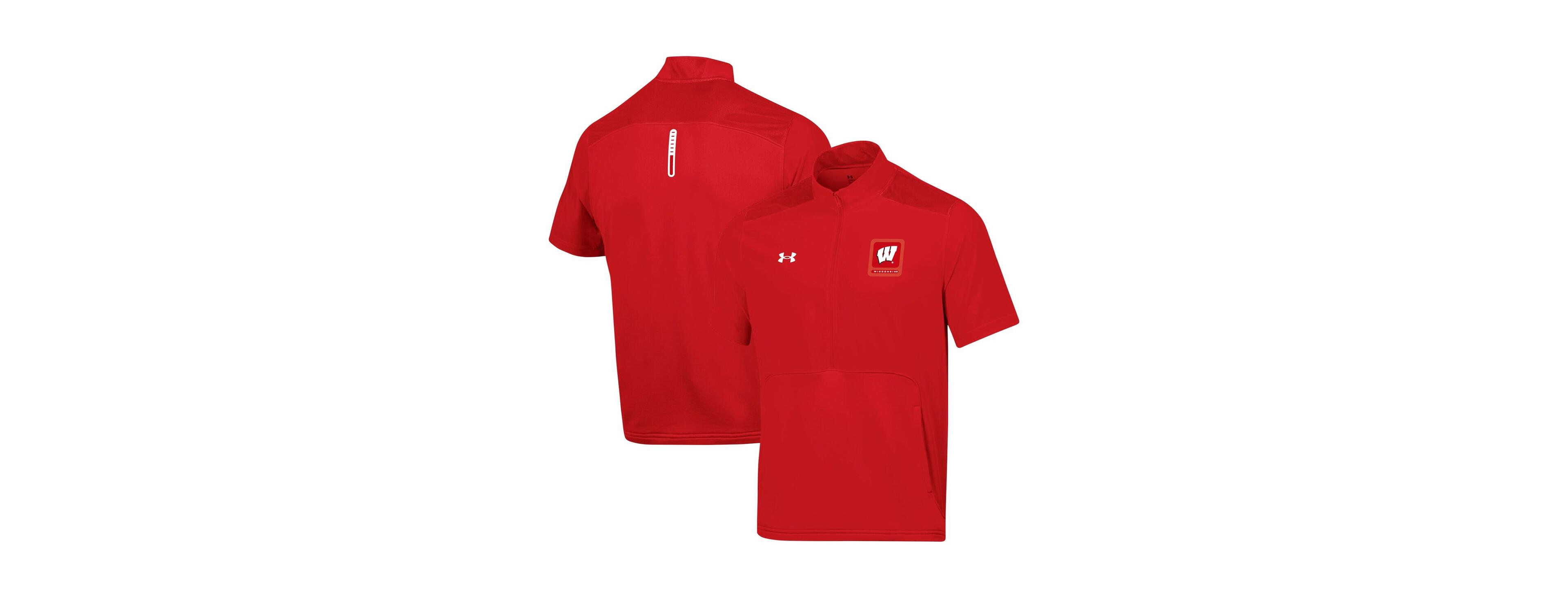 Men's Under Armour Red Wisconsin Badgers Motivate Half-Zip Jacket