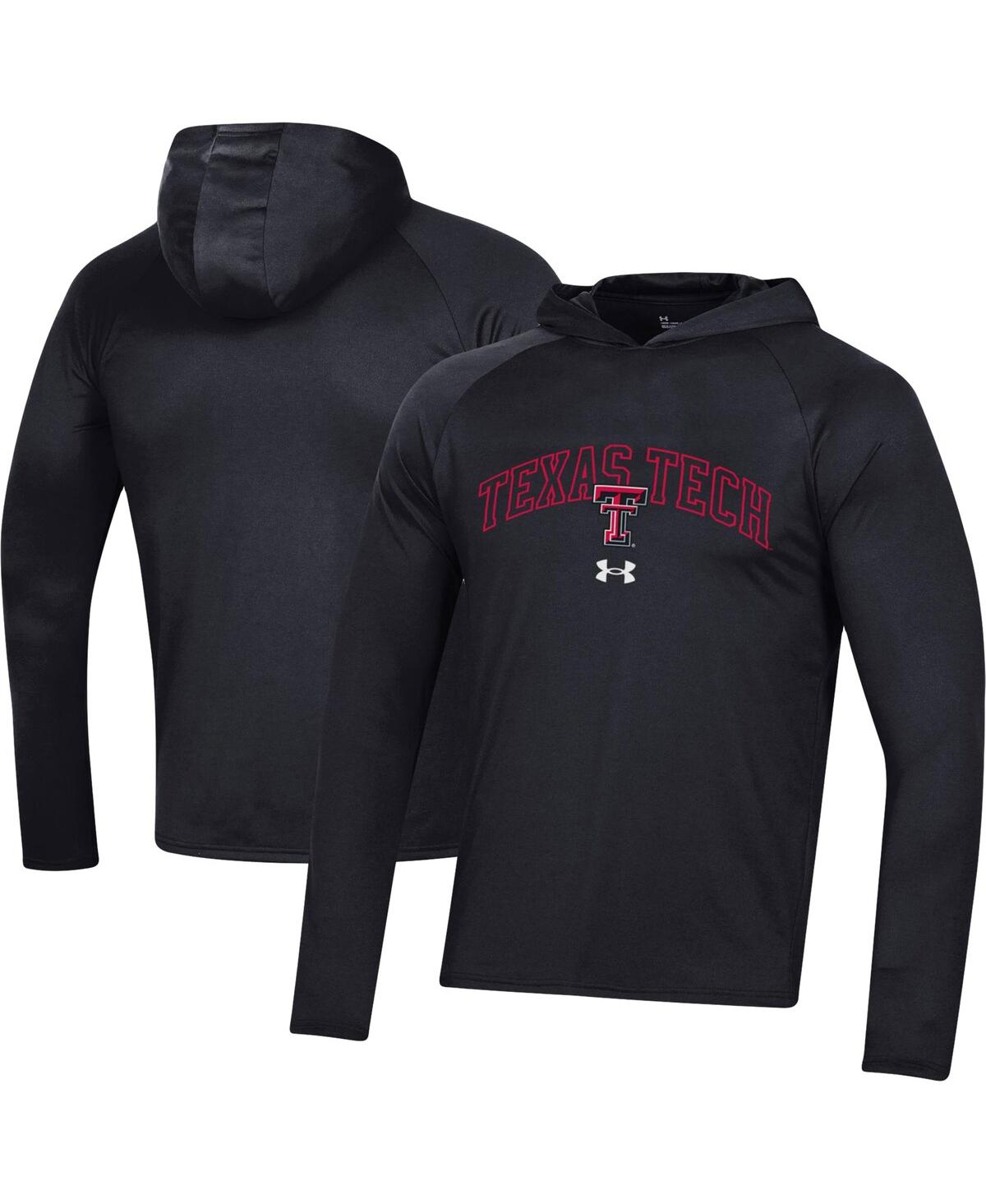 Under Armour Men's  Black Texas Tech Red Raiders 2023 Sideline Tech Hooded Raglan Long Sleeve T-shirt