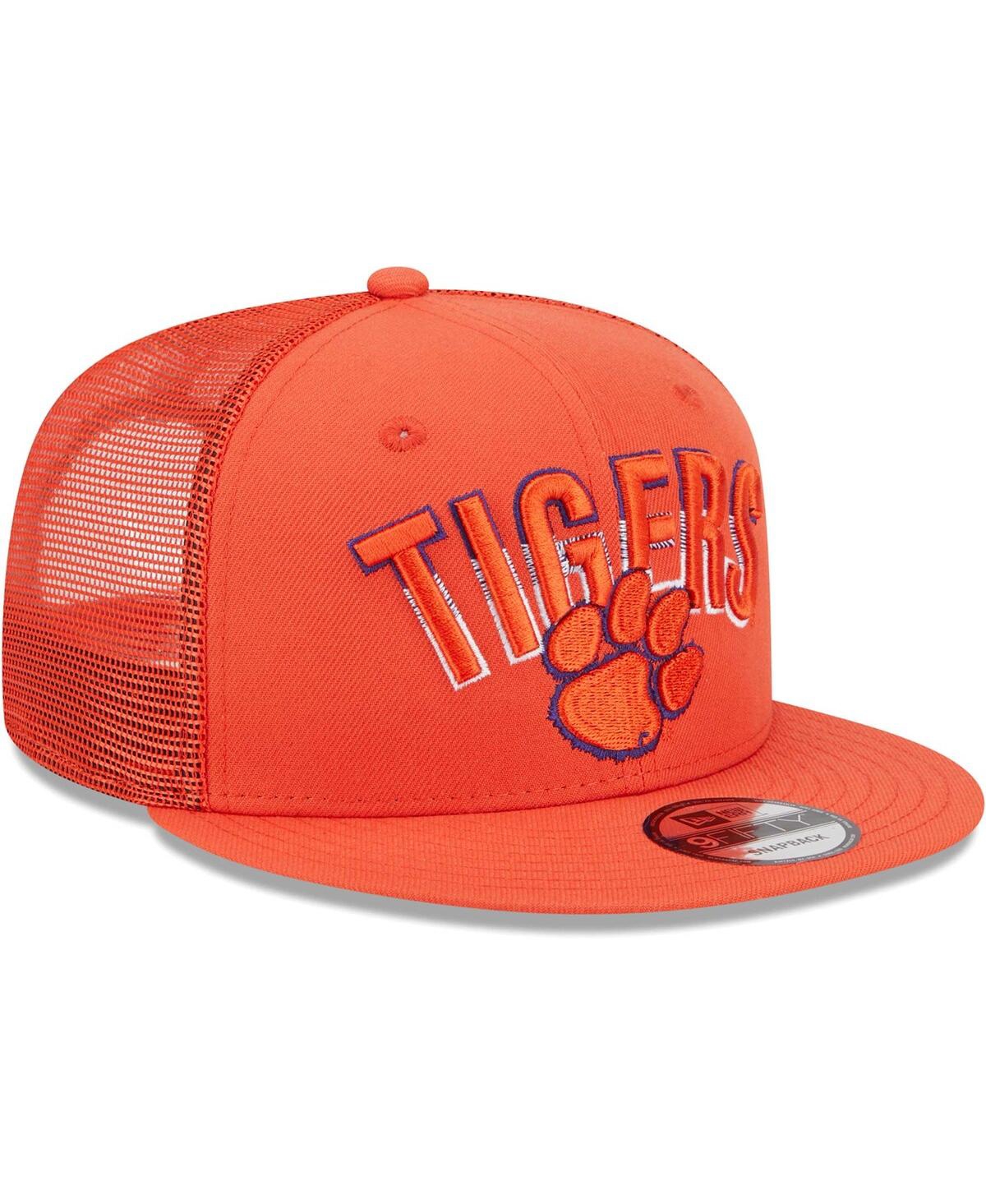 Shop New Era Men's  Orange Clemson Tigers Grade Trucker 9fifty Snapback Hat