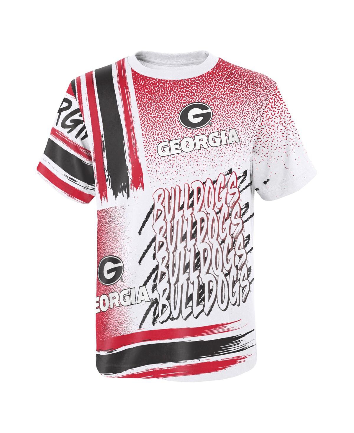 Shop Outerstuff Preschool Boys And Girls White Georgia Bulldogs Gametime Multi-hit Oversized T-shirt
