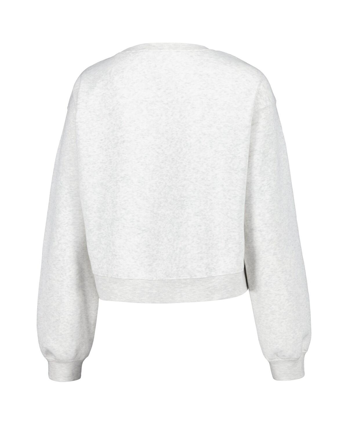 Zoozatz Oatmeal Tennessee Volunteers Core Chenille Cropped Pullover Sweatshirt In Oatmeal