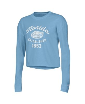 Women's Blue Florida Gators Boyfriend Cropped Long Sleeve T-shirt
