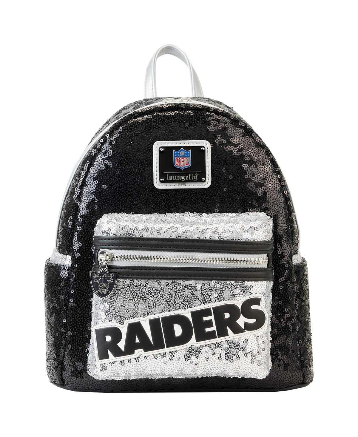 Loungefly Men's And Women's  Las Vegas Raiders Sequin Mini Backpack In Black