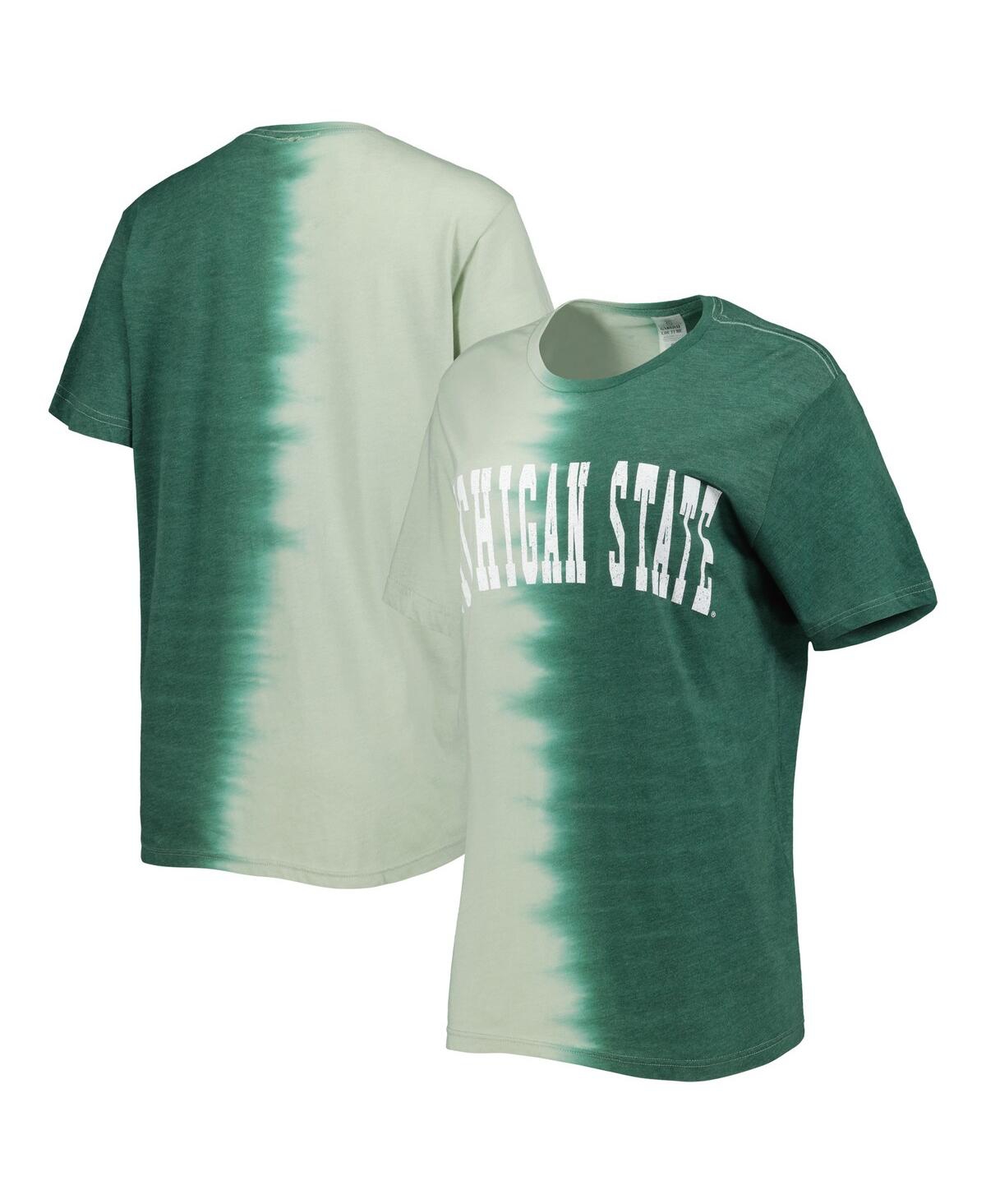 GAMEDAY COUTURE WOMEN'S GAMEDAY COUTURE GREEN DISTRESSED MICHIGAN STATE SPARTANS FIND YOUR GROOVE SPLIT-DYE T-SHIRT